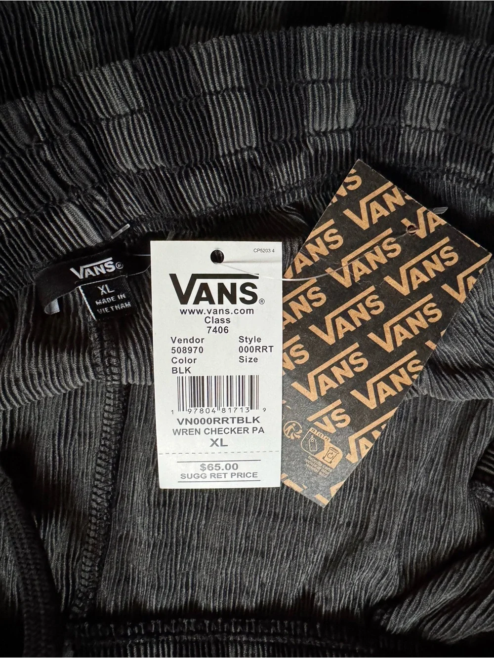 Vans Checkerboard Knit Wide Leg Pants - Black & Charcoal - Picture 6 of 9
